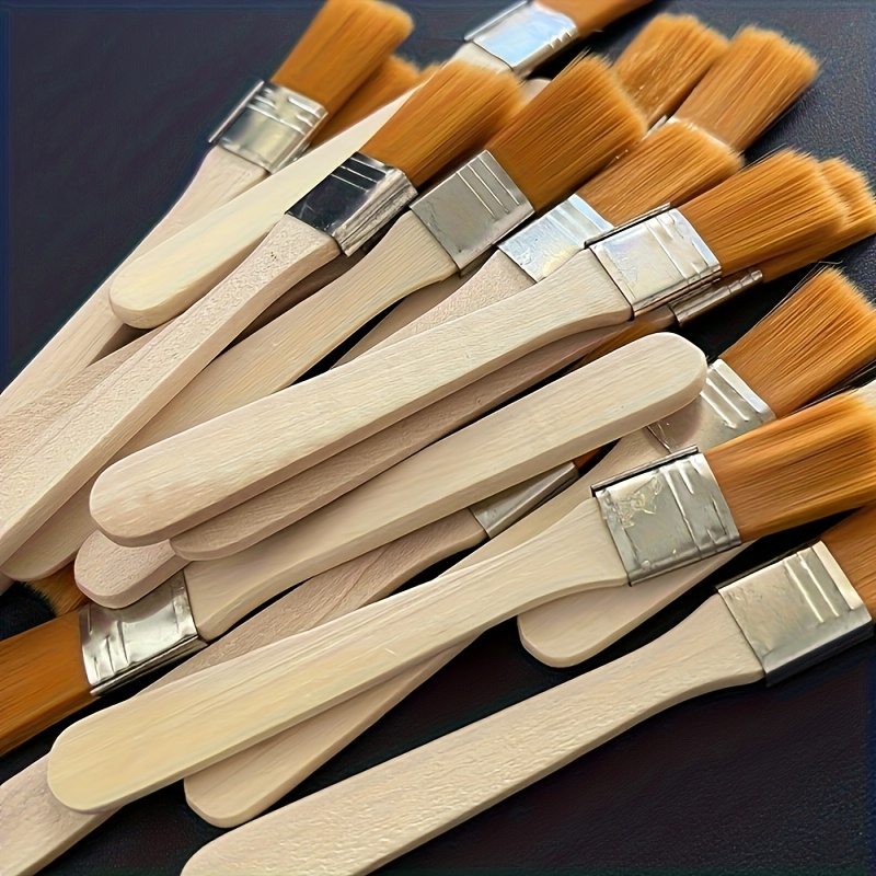 Brush Bristle Set - 6-delige houten verfborstelset met nylon haren