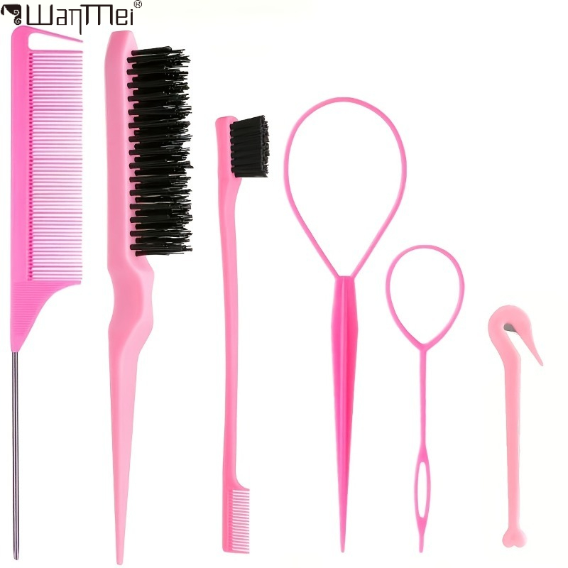 Brush Bristle Set - 6-delige professionele haarstylingset - Rat Tail