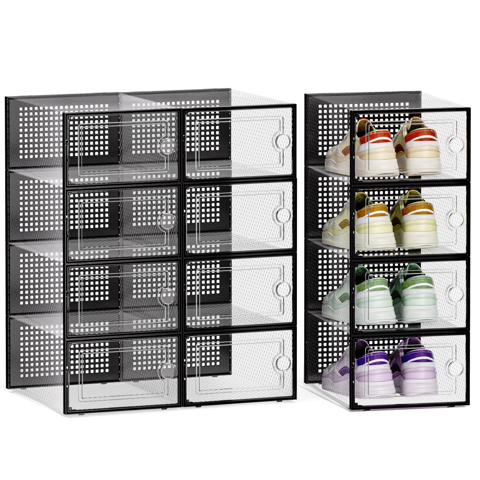 Shoe Box Display - 12/24 stuks dikke, transparante schoenendozen, opvouwbare,