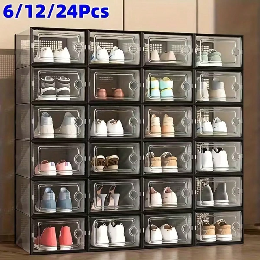 Shoe Box Display - 6/12/24 stuks verdikte transparante schoenendozen met