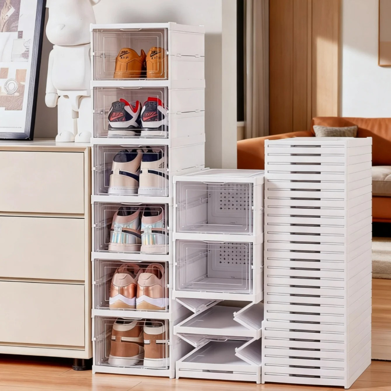 Shoe Box Display - Geïntegreerde schoenenopbergdoos, opvouwbaar en gratis installatie.