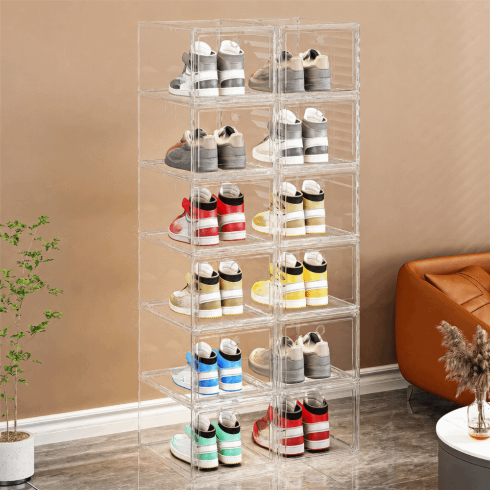 Shoe Box Display - Plastic transparante magnetische schoenendoos Stofdicht stapelbaar